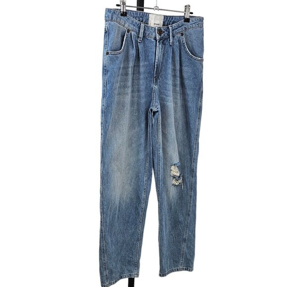 One Teaspoon  Women's Smiths High Rise Pleated Baggy Jeans - Picture 8 of 10